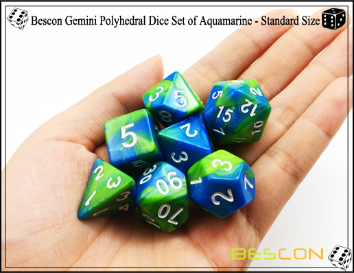 Bescon Gemini Dice Set of Aquamarine-2 Bescon Gemini Dice Set of Aquamarine-2