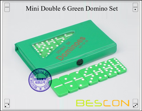 Mini Double 6 Green Domino Set Mini Double 6 Green Domino Set