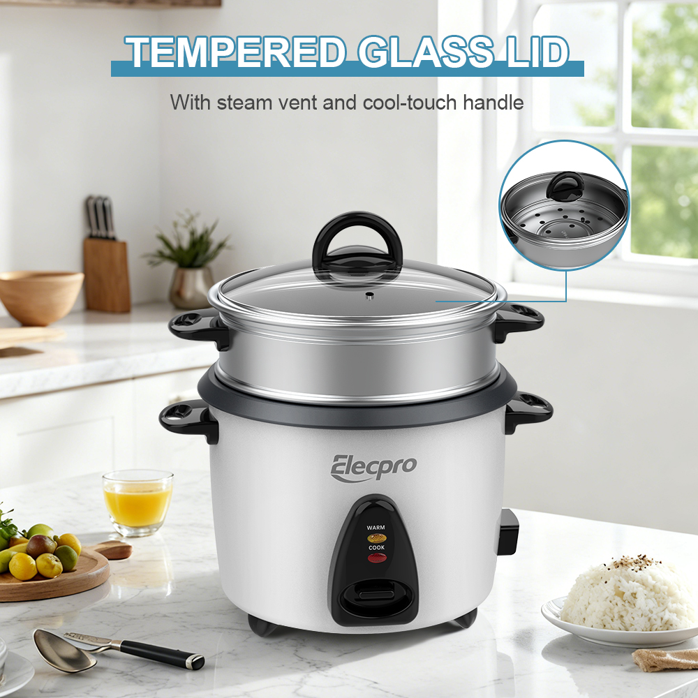 7-Cup Drum Rice Cooker with Aluminum Steaming Tray(5) 7-Cup Drum Rice Cooker with Aluminum Steaming Tray(5)