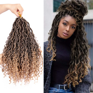 Curly River Faux Locs Synthetic Crochet Braids Hair