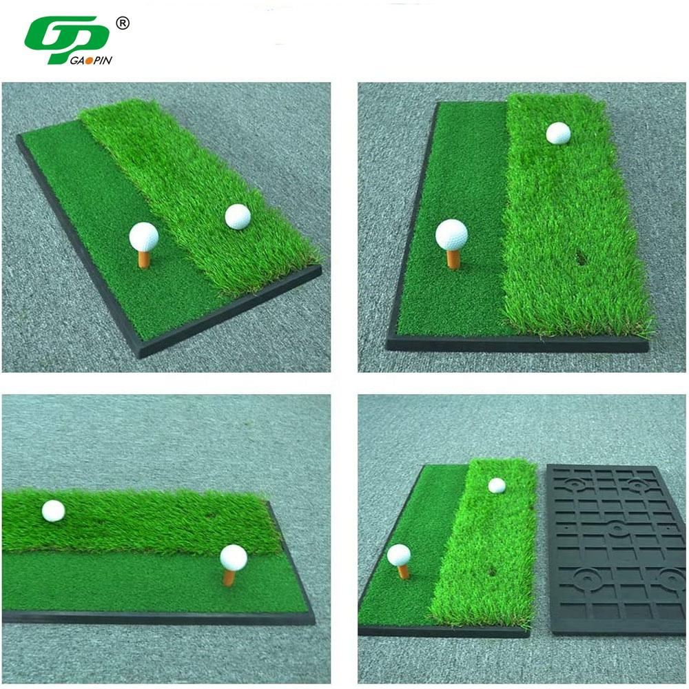 Wholesale Durable Indoor Outdoor Golf Hitting Mat 30cm X 60cm Green Dual Turf Portable Anti-slip Rubber Base with 1 Rubber Tee4 Wholesale Durable Indoor Outdoor Golf Hitting Mat 30cm X 60cm Green Dual Turf Portable Anti-slip Rubber Base with 1 Rubber Tee4