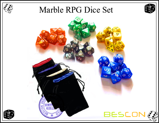 Marmor RPG Würfel Set Marble RPG Dice Set