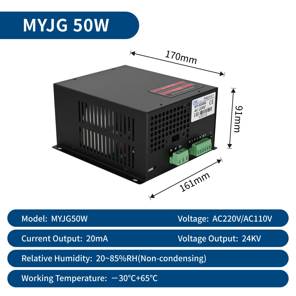 50W CO2 laser power supply technical parameters 50W CO2 laser power supply technical parameters