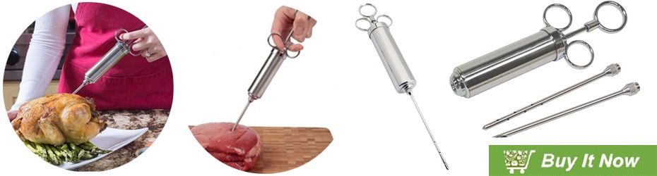 2oz 304 Stainless Meat Injector Syringe BBQ Grill Smoker Steak 2oz 304 Stainless Meat Injector Syringe BBQ Grill Smoker Steak