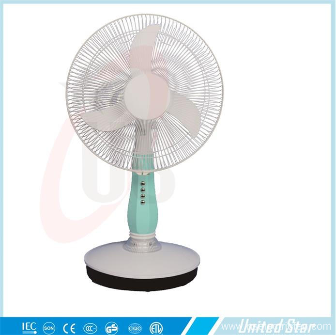 China Electrical Fan Solar Dc Stand Decorative Ceiling 16 Inch Dc Rechargeable Table Fan With 3 Speed Usdc 403