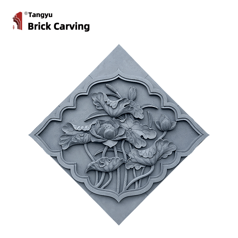 Diamond-shaped Lotus Brick Sculpture Diamond-shaped Lotus Brick Sculpture