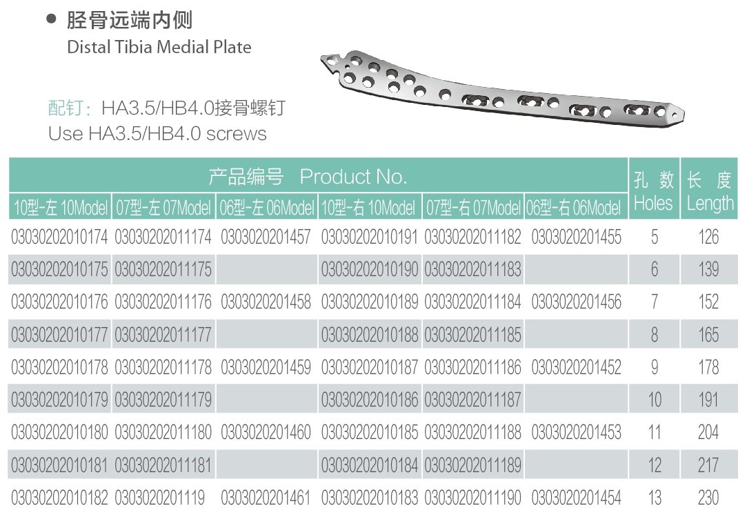 35 plat medis tibia distal 35 distal tibia medical plate