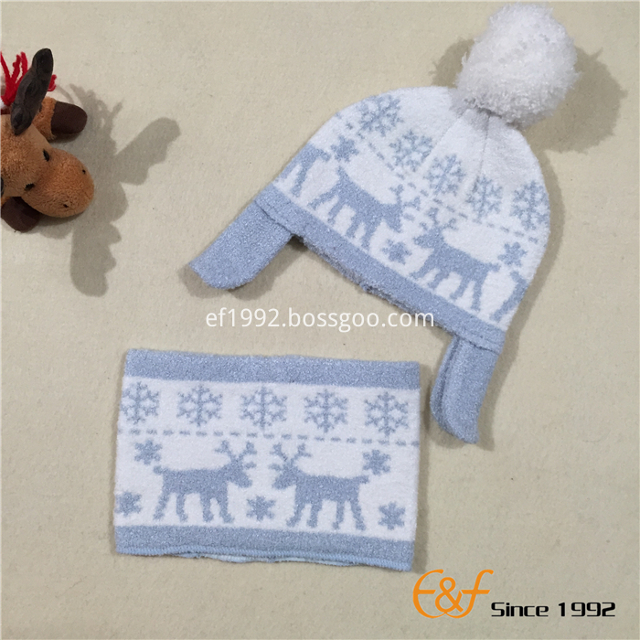 children jacquard knitted hat neckpiece set children jacquard knitted hat neckpiece set