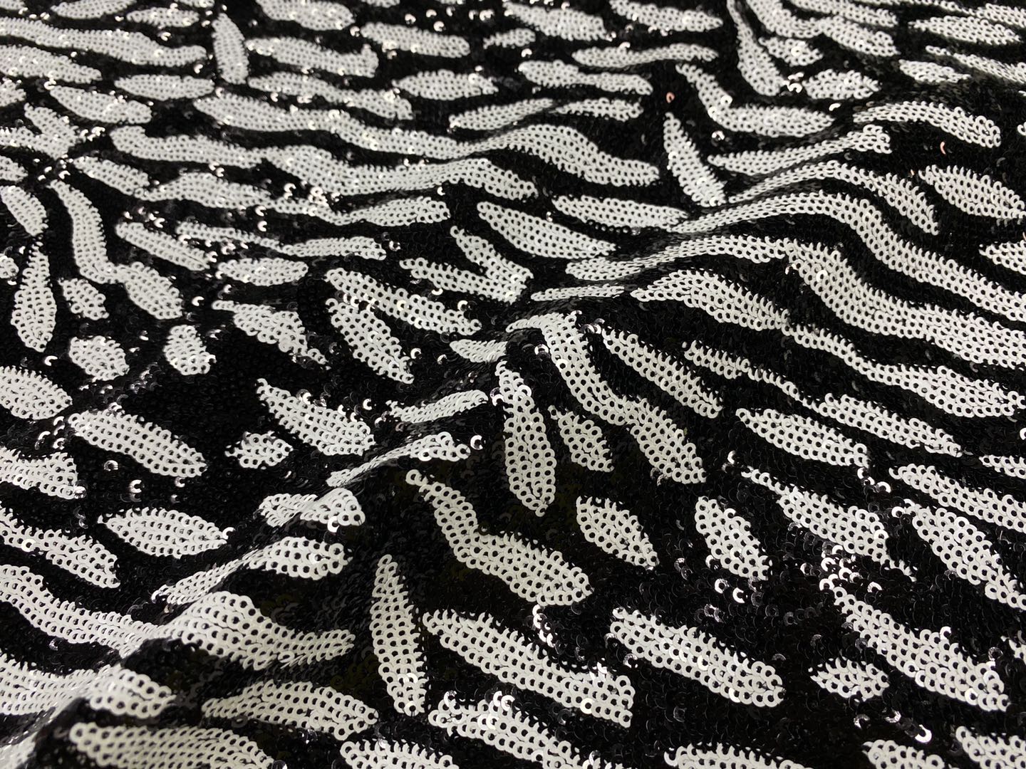 Oval Sequin Embroidery Fabric