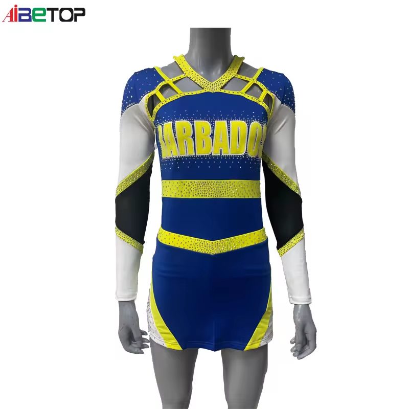Custom All Star Cheerleading Uniforms Blue White Long Sleeve Cheerleading Uniforms3 Custom All Star Cheerleading Uniforms Blue White Long Sleeve Cheerleading Uniforms3