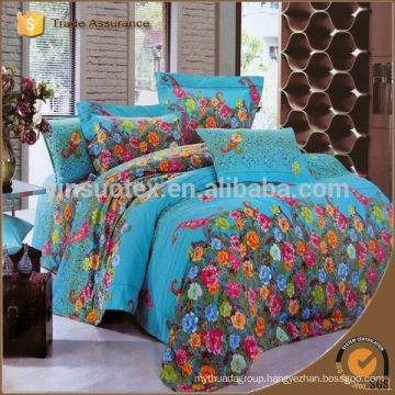 Hand Embroidery Blue Rose Flower Printed Fabric Painting Designs