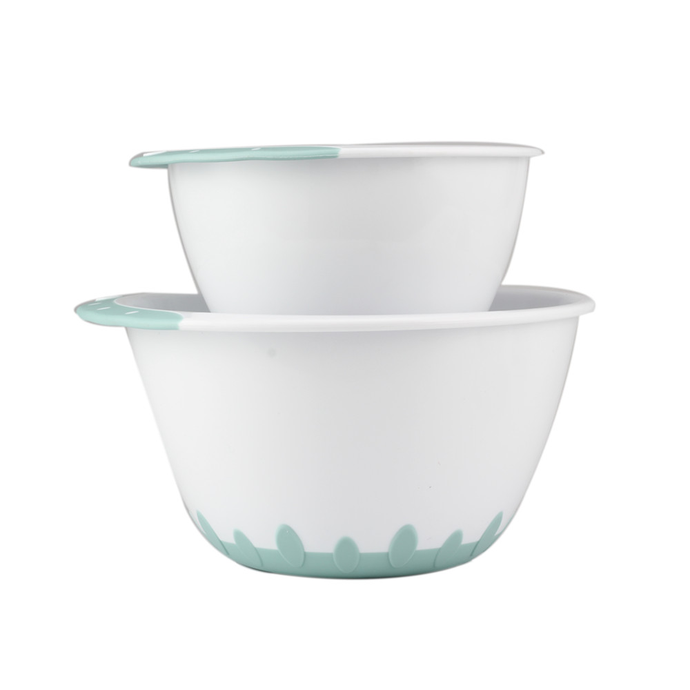 New Design Plastic Mixing Bowl With Lid Set Non Slip Base