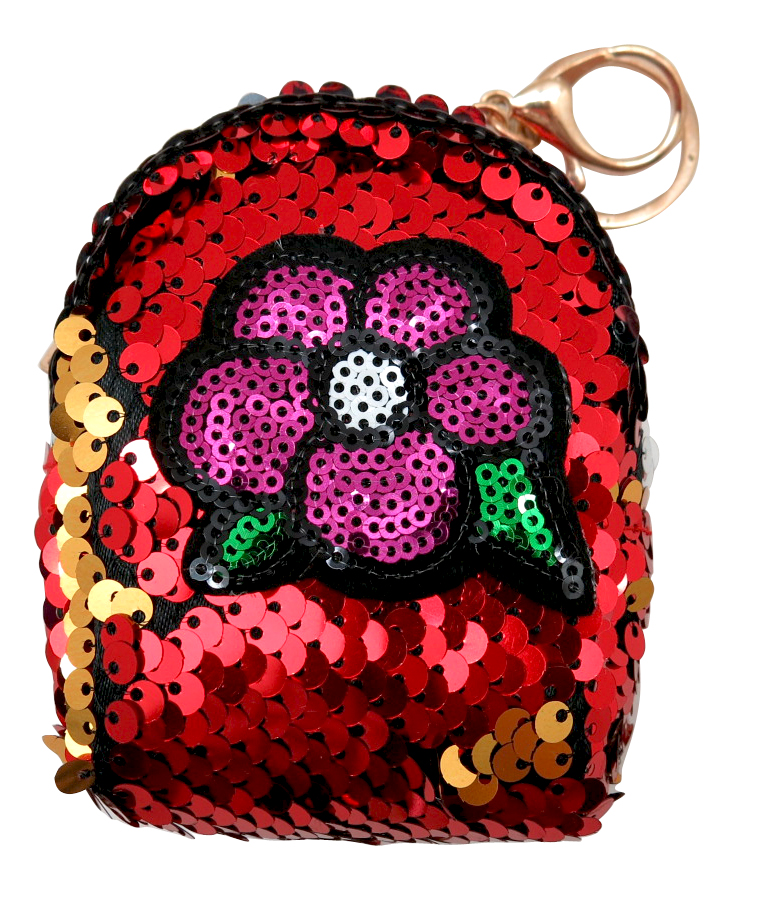 Flower Sequin Coin Purse Keyring 1 Flower Sequin Coin Purse Keyring 1
