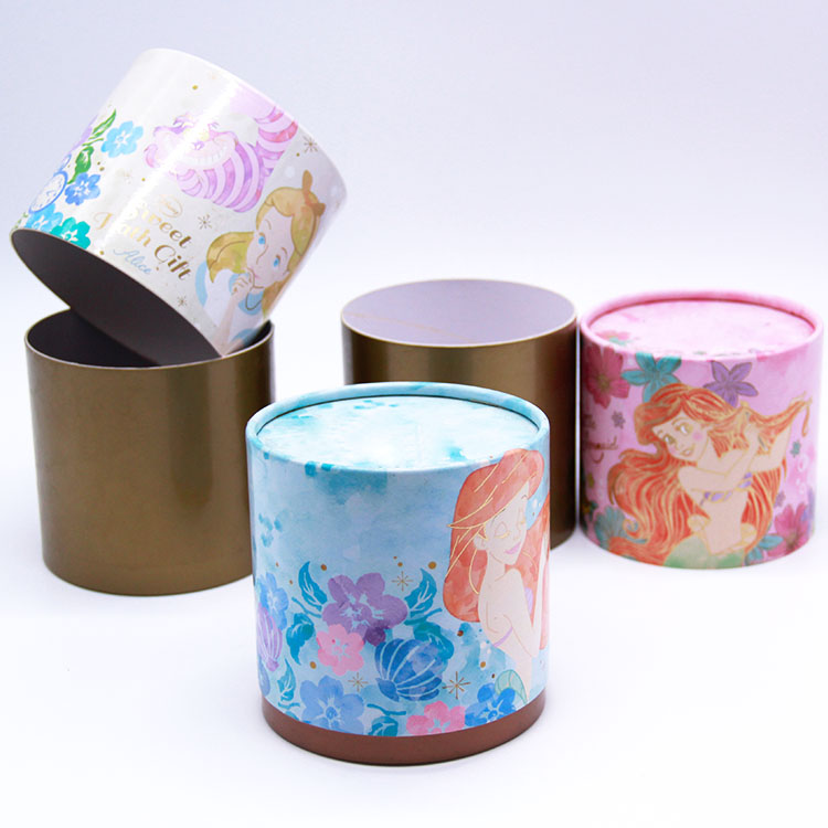 Printed pattern tube packaging gift box roll edge Printed pattern tube packaging gift box roll edge