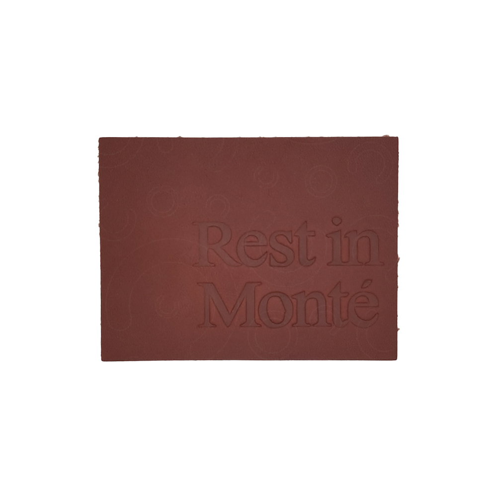 Press letter-shaped leather label Press letter-shaped leather label