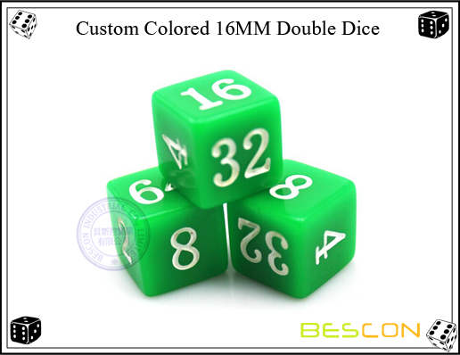 Custom Colored 16MM Double Dice-2 Custom Colored 16MM Double Dice-2