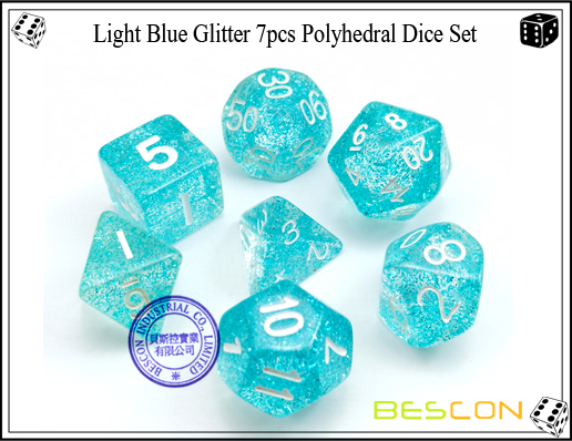 Ensemble de dés multicolores 7pcs multicolores - 21 Assorted Colored Glitter 7pcs Polyhedral Dice Set-21