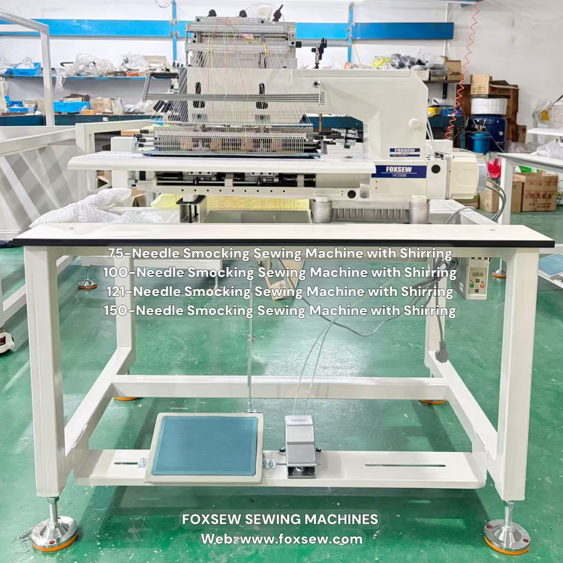 75-Needle Smocking Sewing Machine with Shirring FOXSEW FX1075 -3 75-Needle Smocking Sewing Machine with Shirring FOXSEW FX1075 -3