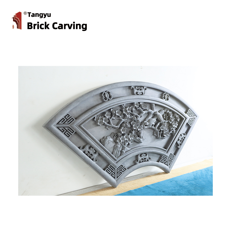 Chinese fan shaped brick carving decoration Chinese fan shaped brick carving decoration