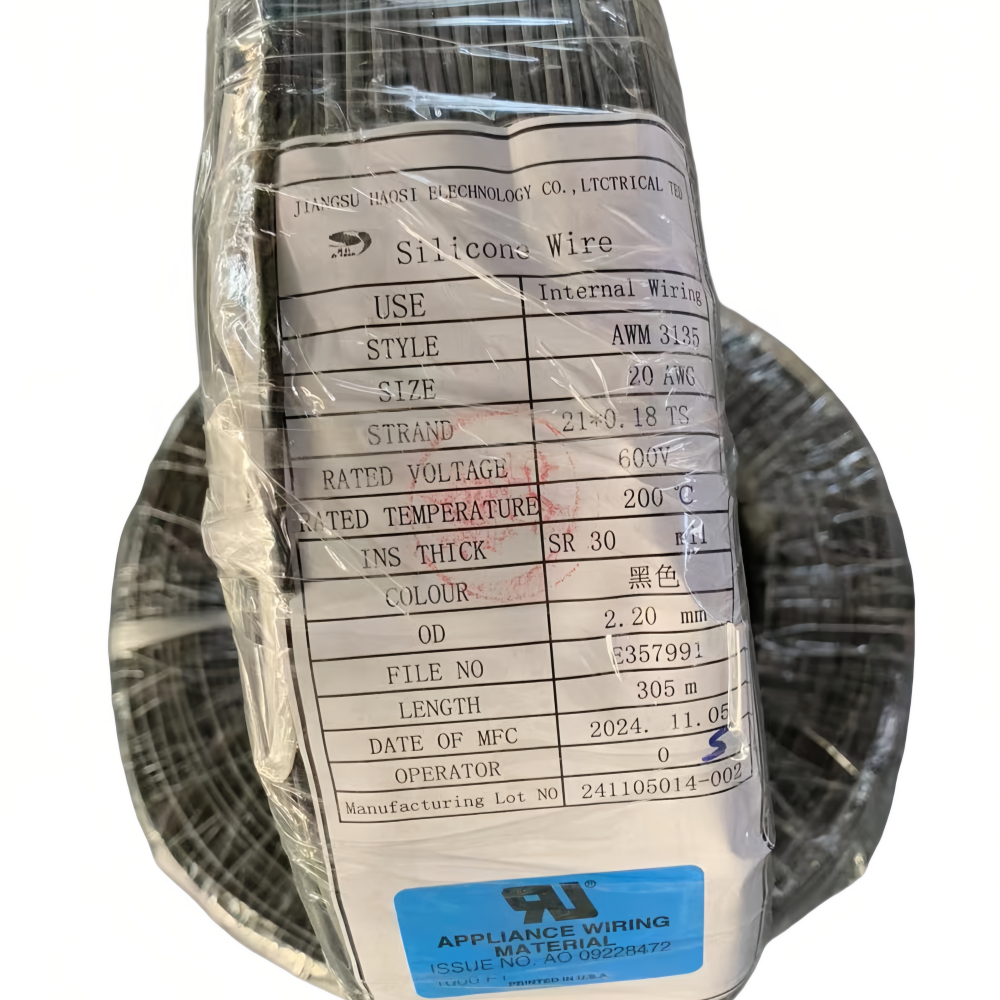 Silicone electrical wire UL3135 20#BLACK Silicone electrical wire UL3135 20#BLACK