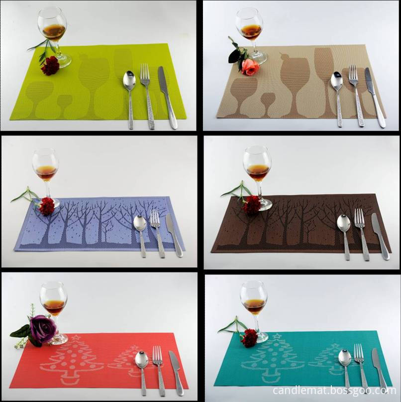 Jacquard eat mat decoration glass small Christmas tree PVC pad33 Jacquard eat mat decoration glass small Christmas tree PVC pad33
