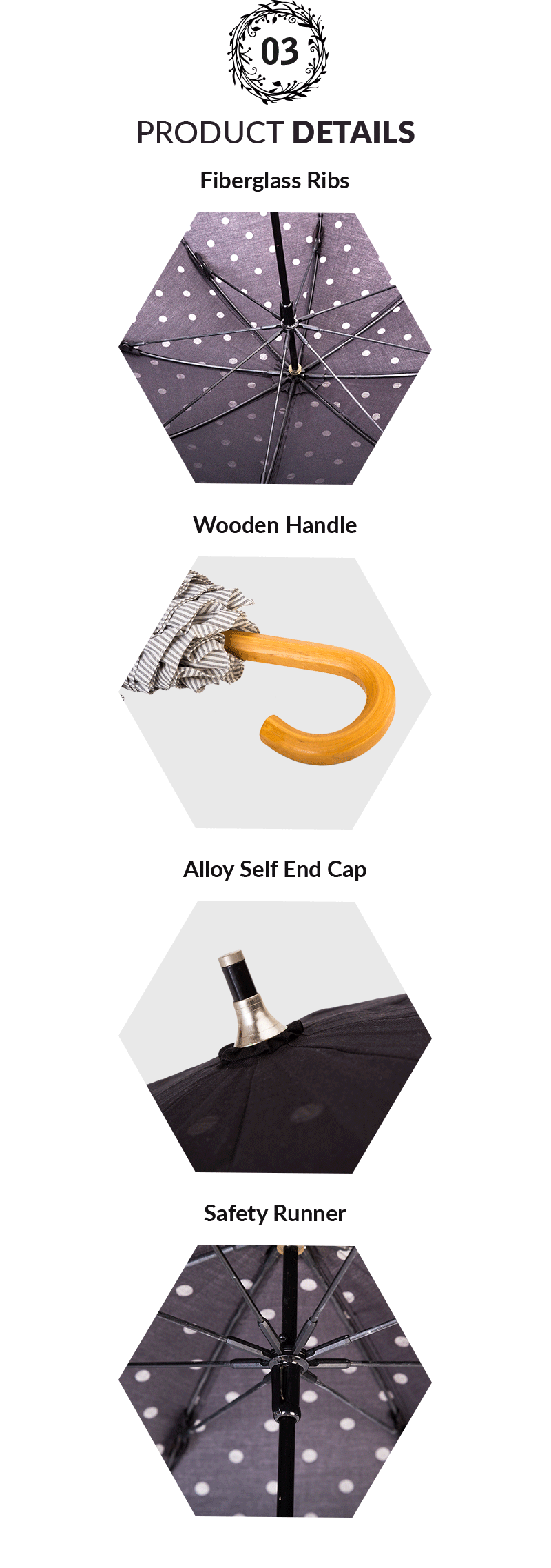 ด้ามไม้ร่มของผู้หญิง women's umbrella wooden handle