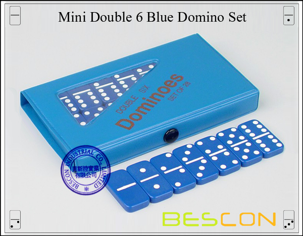 Mini Double 6 Blue Domino Set Mini Double 6 Blue Domino Set