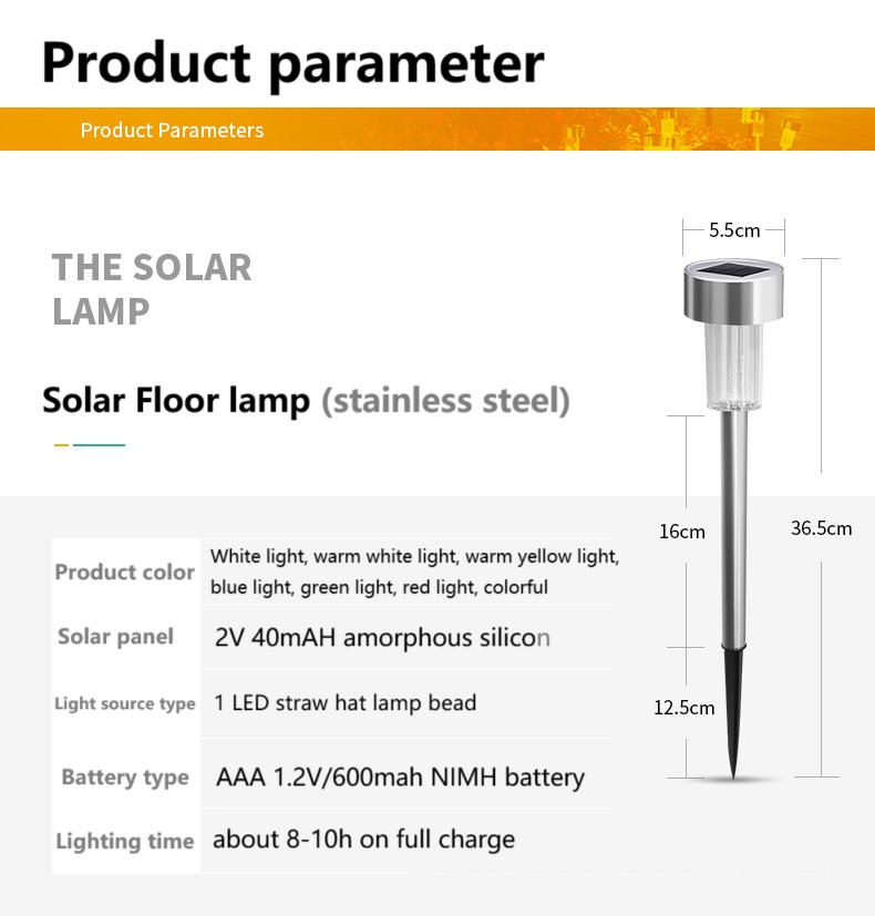 Stainless Steel Solar Garden Light-size Stainless Steel Solar Garden Light-size