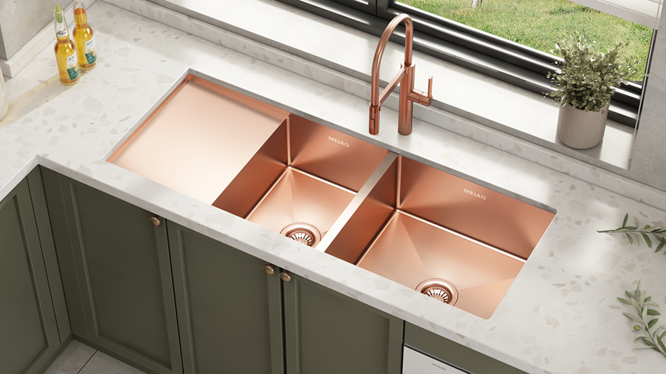PVD Nano double sink with drainboard PVD Nano double sink with drainboard