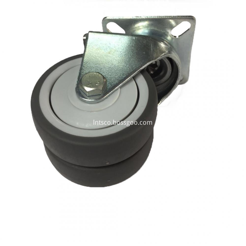 Flat Plate Dual-wheel Swivel Casters with TPR Wheels Flat Plate Dual-wheel Swivel Casters with TPR Wheels