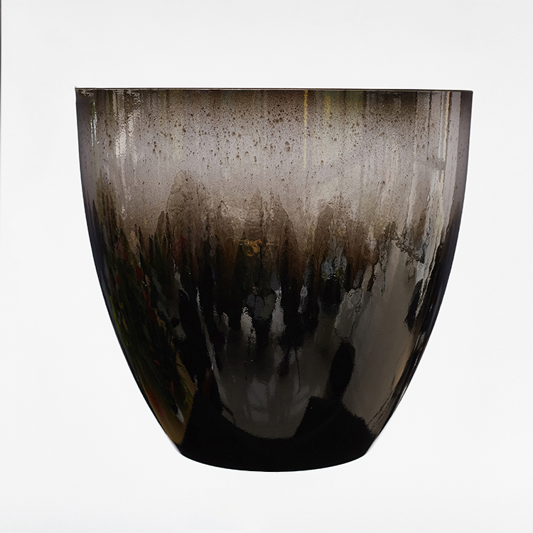 chifre vaso de flores boca larga pés altos horn flowerpot wide mouth tall feet