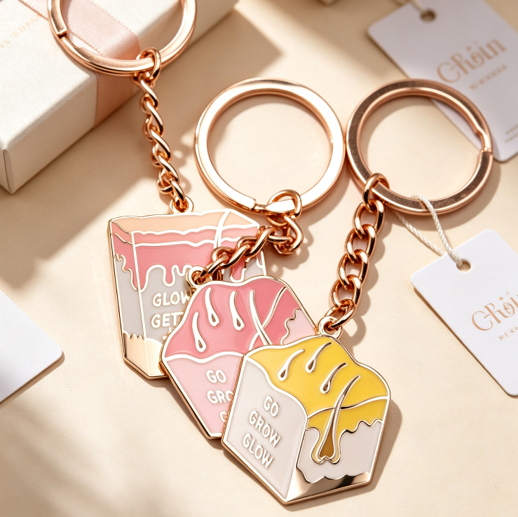 Custom Enamel Keychain with Laser Engraved Logo Custom Enamel Keychain with Laser Engraved Logo