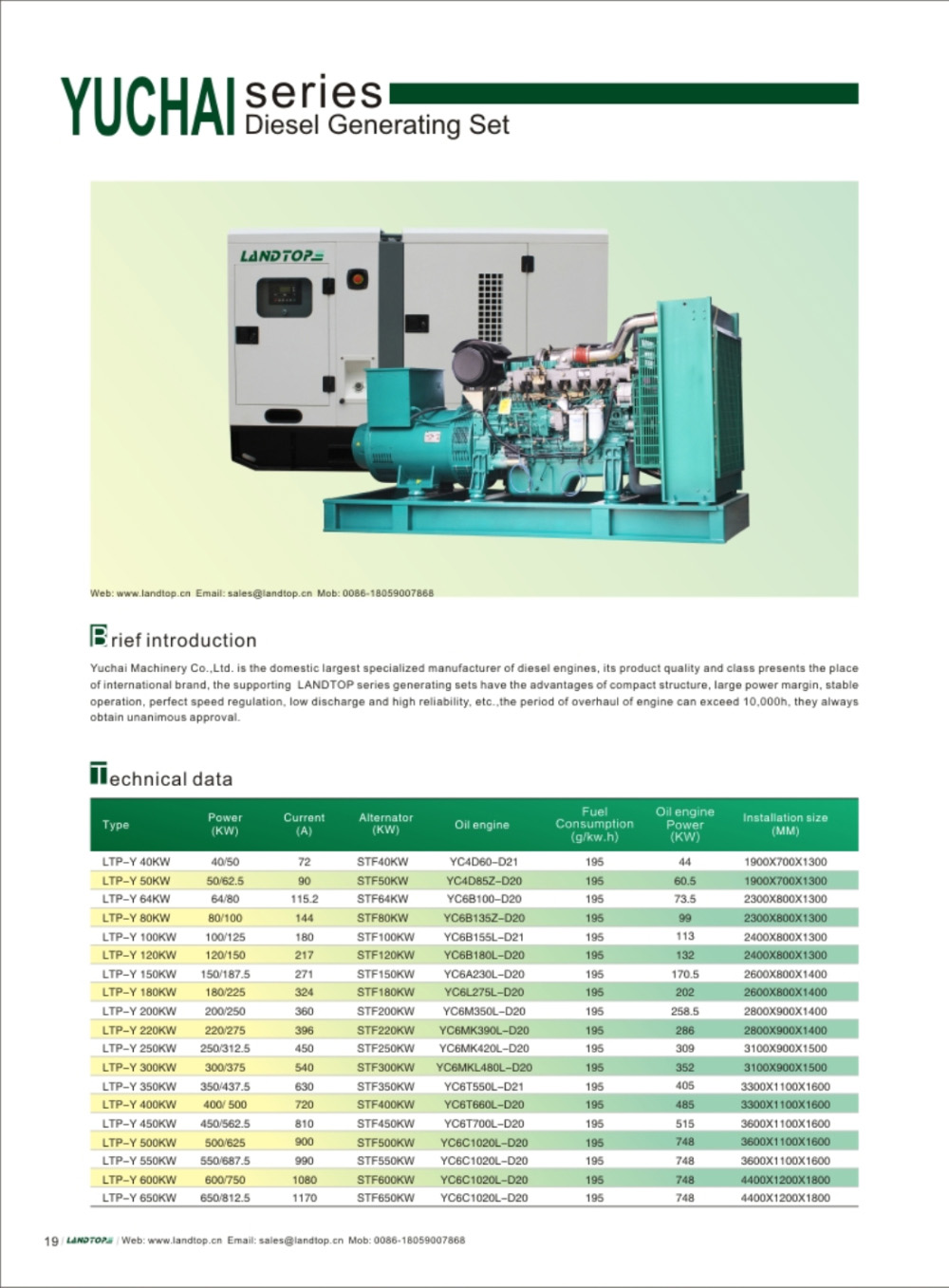 YUCHAI Diesel Genset 