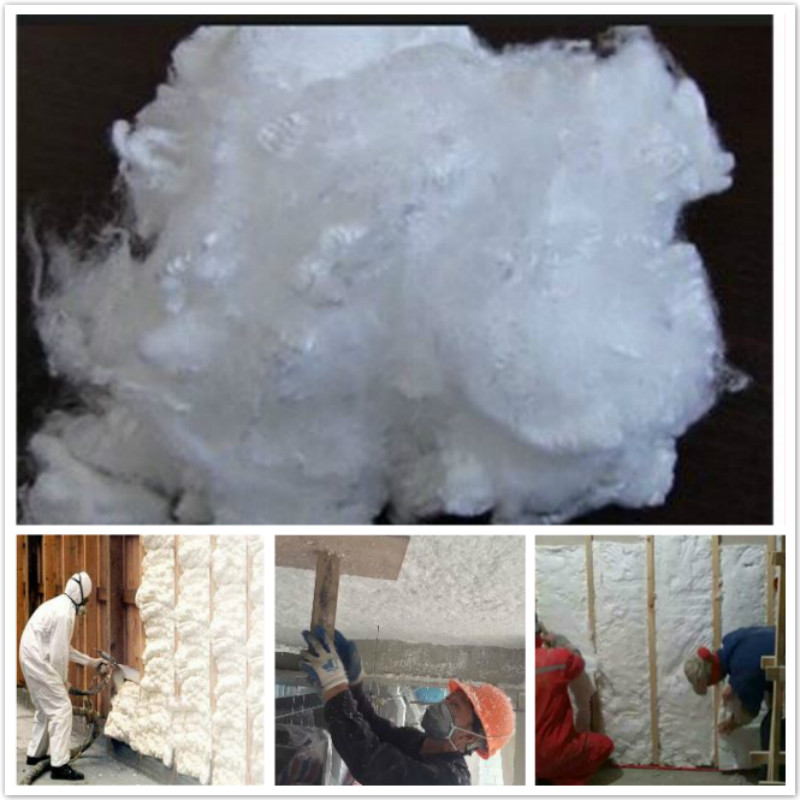 Lãs de fibra de vidro de isolamento acústico pulverizado soprado na isolação Sprayed Acoustic Insulation Fiberglass Wool Blown in Insulation