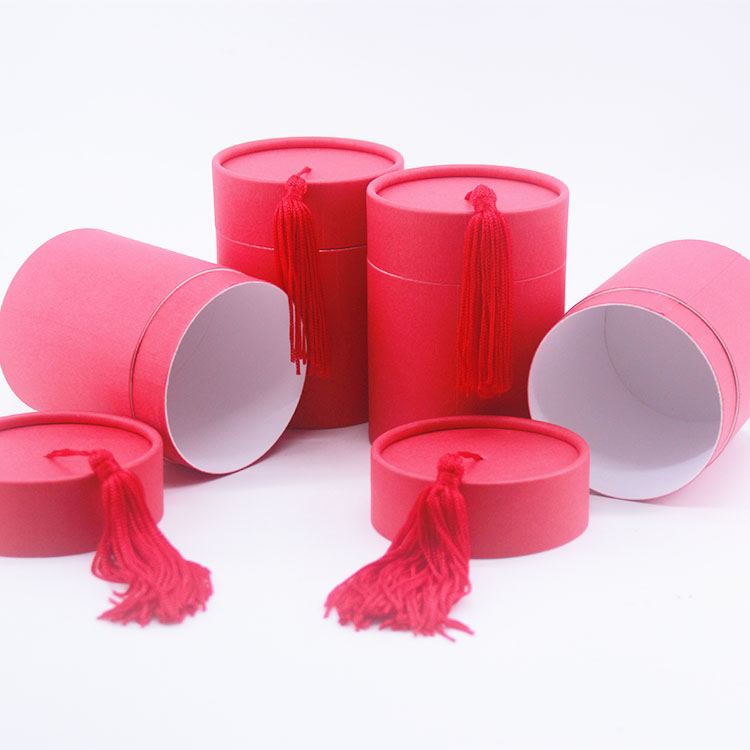 Elegant Customized Straight Tube Gift Box with Tassels Elegant Customized Straight Tube Gift Box with Tassels