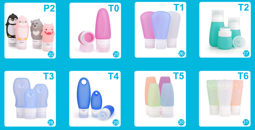 Silicone travel bottles