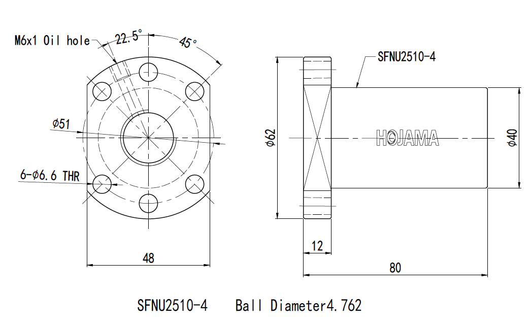 SFNU2510 C7 Machined Rolled Ball Screws SFNU2510 C7 Machined Rolled Ball Screws