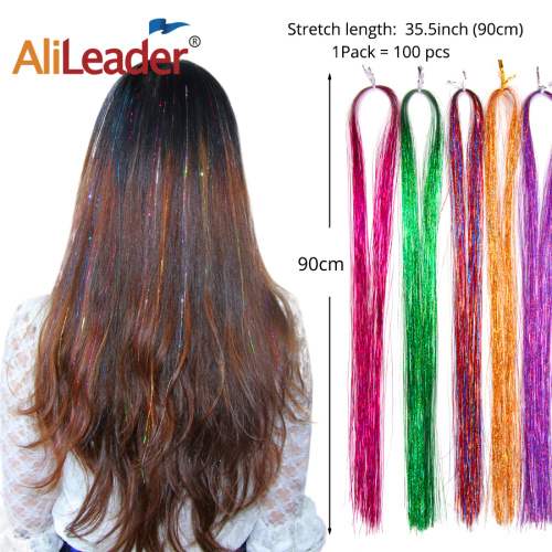 Rainbow Dazzle Silk Glitter Sparkly Hair Tinsel Extension Supplier, Supply Various Rainbow Dazzle Silk Glitter Sparkly Hair Tinsel Extension of High Quality
