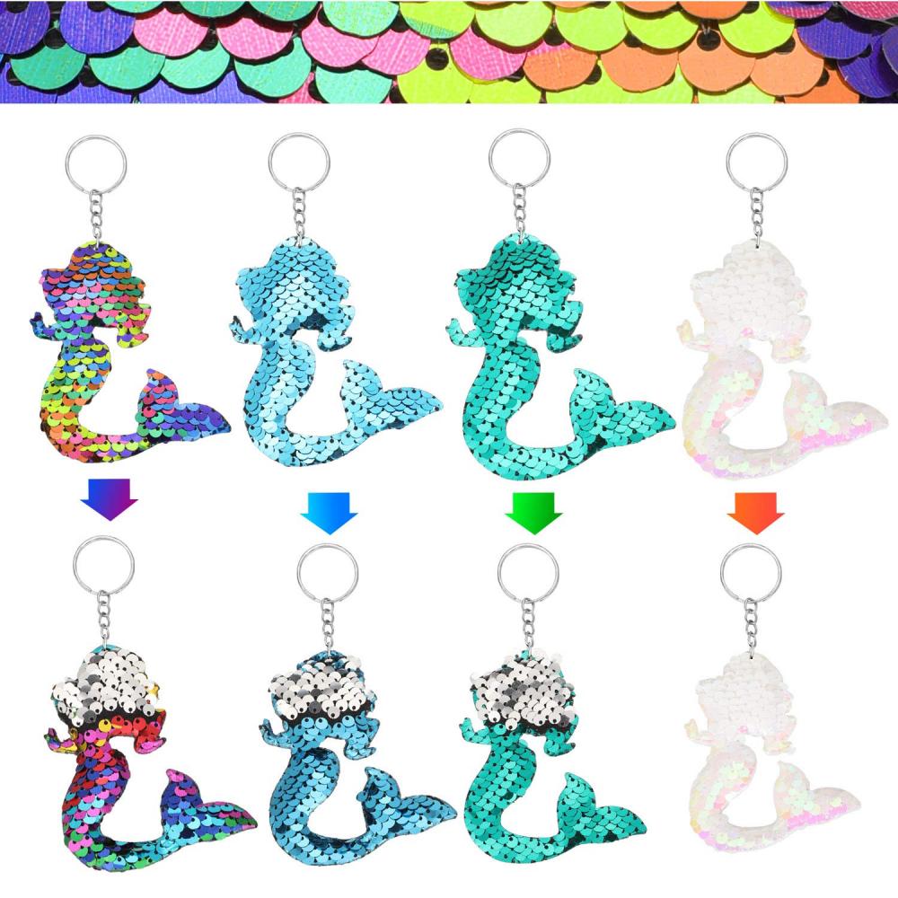 18 Pieces Reversible Mermaid Sequin Key Chain 4 18 Pieces Reversible Mermaid Sequin Key Chain 4