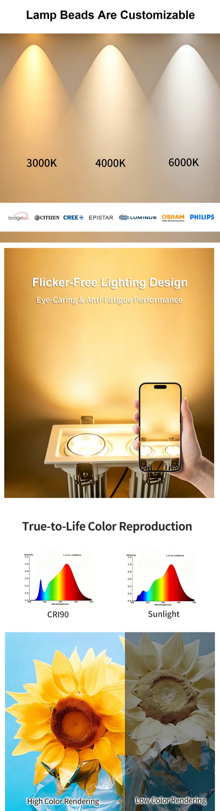 Double Heads Square Recessed LED Downlight Double Heads Square Recessed LED Downlight