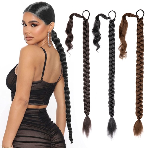 Alileader Cheap 26inch Mullti Colors Yaki Straight Braided Elastic Band Synthetic Hair Ponytail Extension For Women Supplier, Supply Various Alileader Cheap 26inch Mullti Colors Yaki Straight Braided Elastic Band Synthetic Hair Ponytail Extension For Women of High Quality