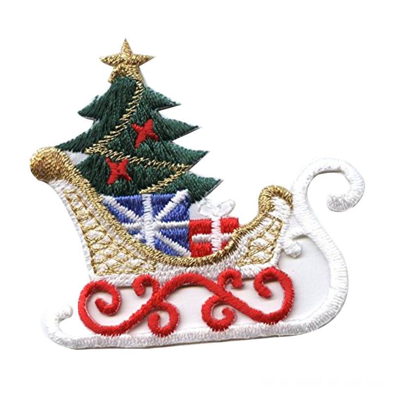 Christmas Sleigh Iron On Embroidered Patch Christmas Sleigh Iron On Embroidered Patch