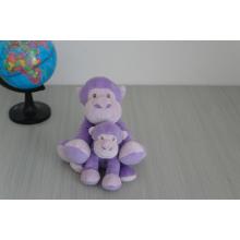 Mother and child purple naughty monkey plush toys