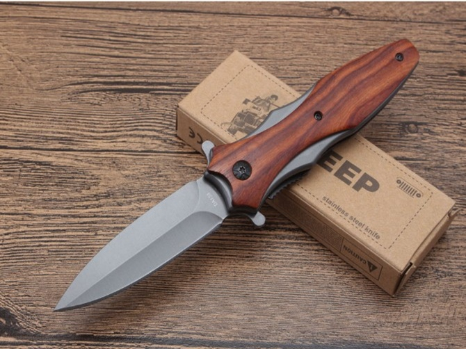 Wood Folding Knife