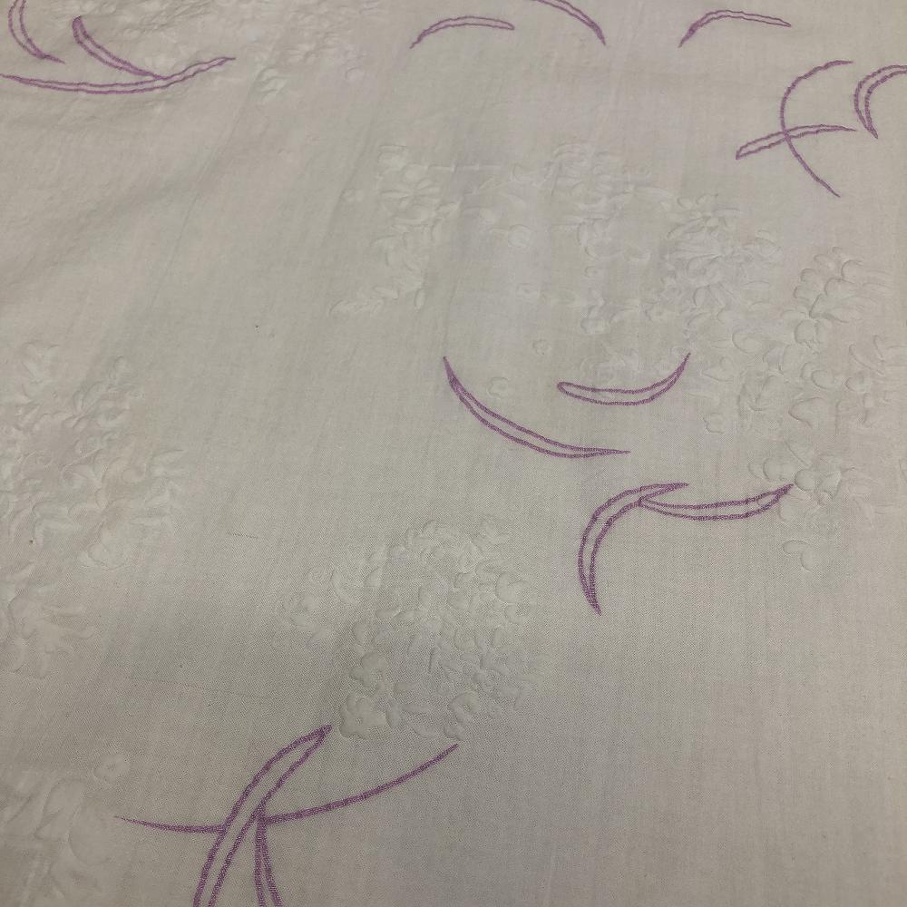 White Color With Purple Embroidery White Color With Purple Embroidery