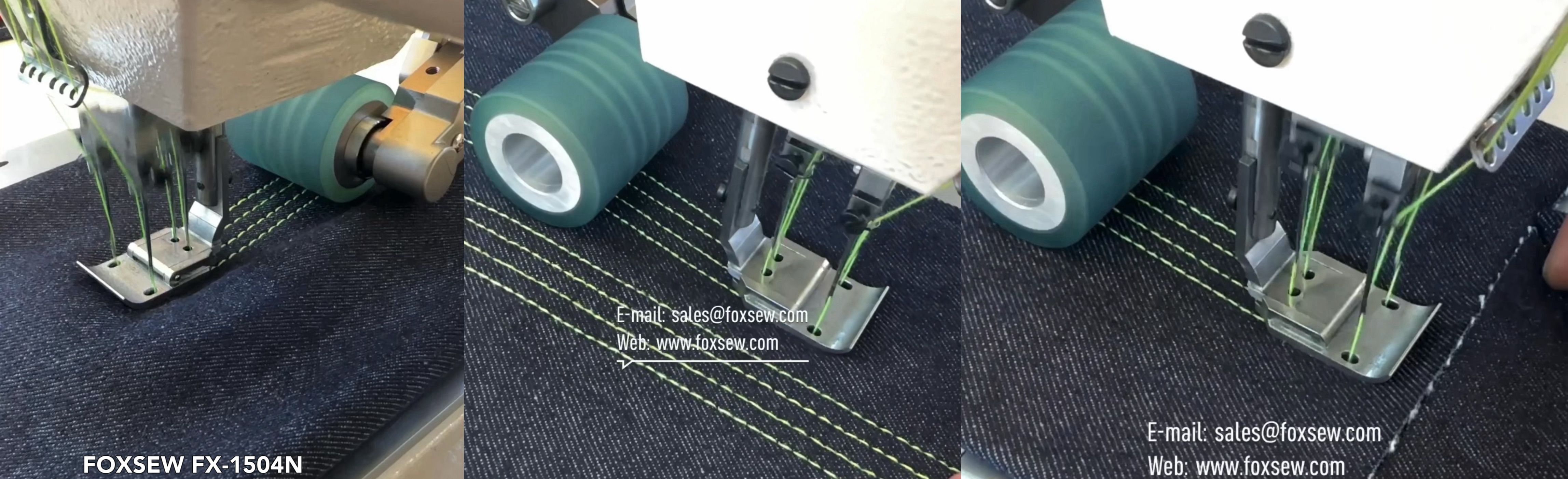 Four Needle Lockstitch Sewing Machine with Puller FOXSEW FX-1504N -2 Four Needle Lockstitch Sewing Machine with Puller FOXSEW FX-1504N -2