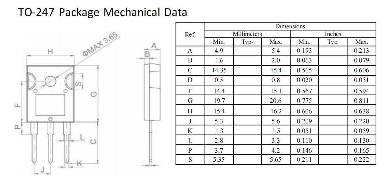 TO-247 Package Mechanical Data TO-247 Package Mechanical Data