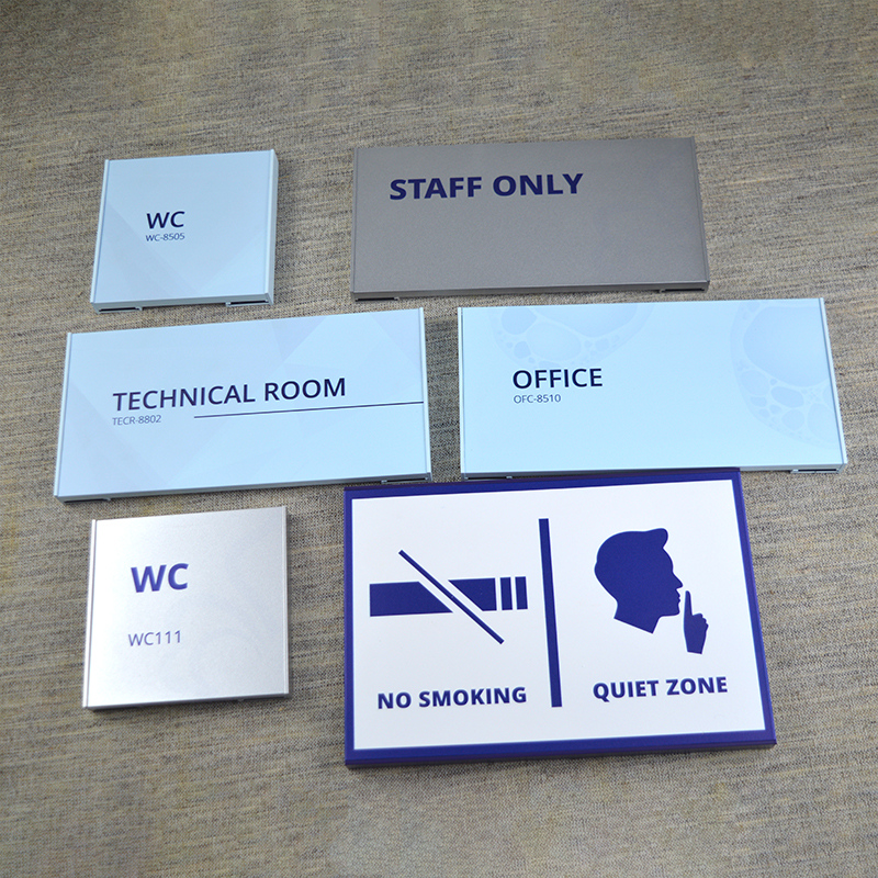 Aluminum modular wall signs Aluminum modular wall signs