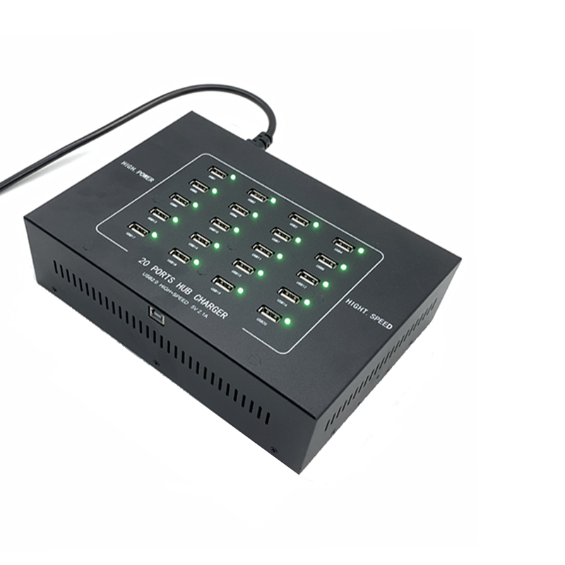 Desktop charging hub power status display Desktop charging hub power status display