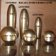30ml 50ml 80ml Gold Ball Shape Serum Press Bottle